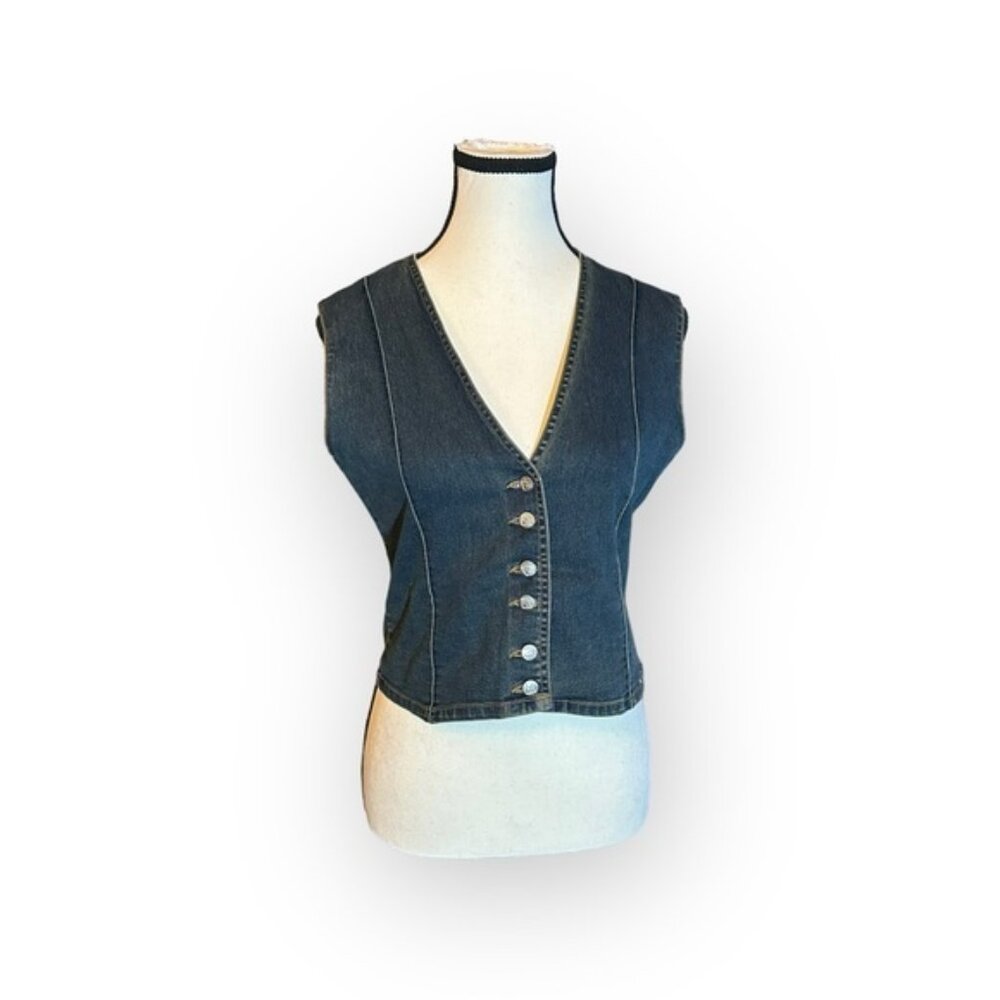 Womens Seso Jeans Israeli Brand 0  Small Vintage Denim Button Up Jean Vest